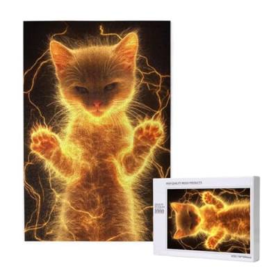 Puzzle Katze,Puzzle 4000 Teile Tier Holzpuzzle Erwachsene mit Geschenkbox und Poster,Schwieriges,Unterhaltsames,Herausforderndes,Geeignet für Anfänger ab 14 Jahren,Geschenke für Männer/Frauen M-1830 von Yeogcohe